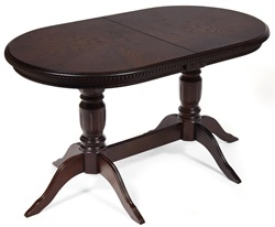 Классический обеденный стол, столешница МДФ, каркас массив бука, цвет тобакко (темный орех)
