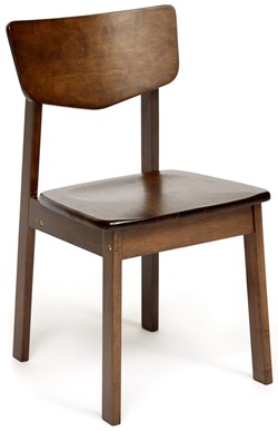 Деревянный обеденный стул с жестким сиденьем и спинкой из натурального дерева гевея
