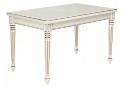 Белый раскладной стол с золотой патиной.