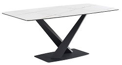 Обеденный стол из белой керамики ES-13127