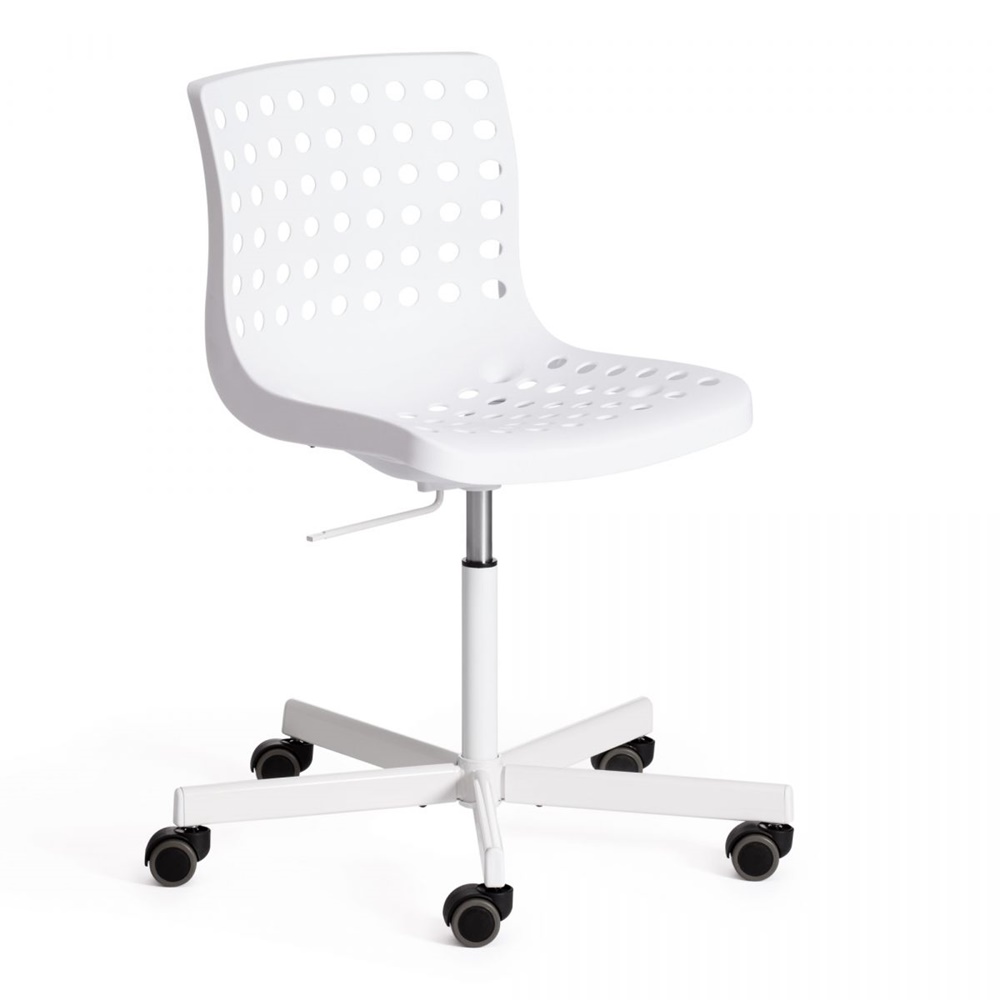 Офисное кресло из металла и пластика в современном стиле белого цвета