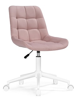Кресло компьютерное из ткани. Цвет розовый.
