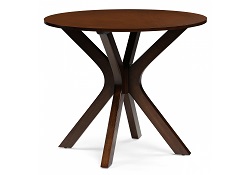 Круглый стол из массива гевеи, цвет Dirty oak (дуб).