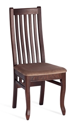 Деревянный стул с мягким сиденьем. Цвет тобакко/коричневый.
