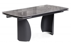 Раздвижной керамический стол. Цвет серый/черный.
