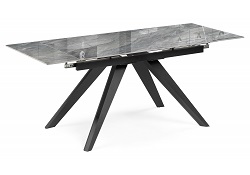 Керамический раскладной стол. Цвет: оробико (серый)/черный.