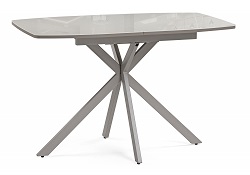 Раздвижной стол со стеклянной столешницей. Цвет: латте (бежевый)/капучино (бежевый).