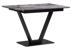 Раздвижной стол со стеклянной столешницей. Цвет: магеллан/черный.