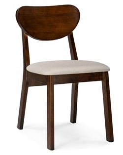 Мягкий стул с деревянной спинкой. Цвет  бежевая ткань/дуб.